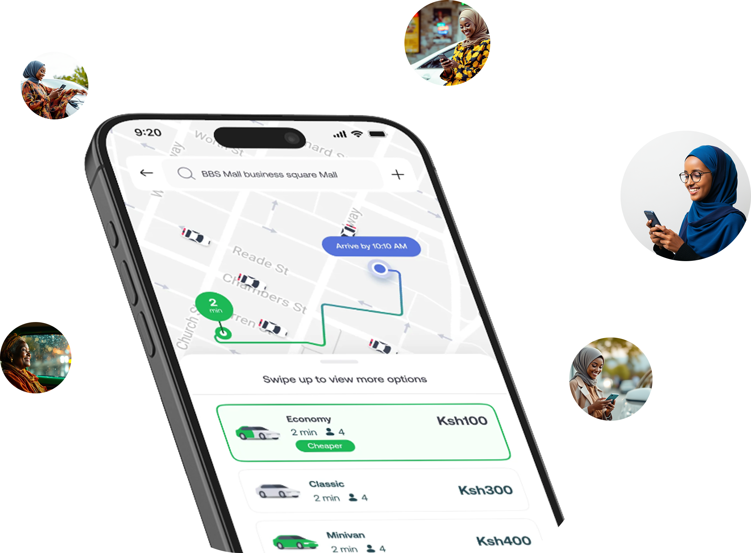 FARAS app with surrounding community bubbles